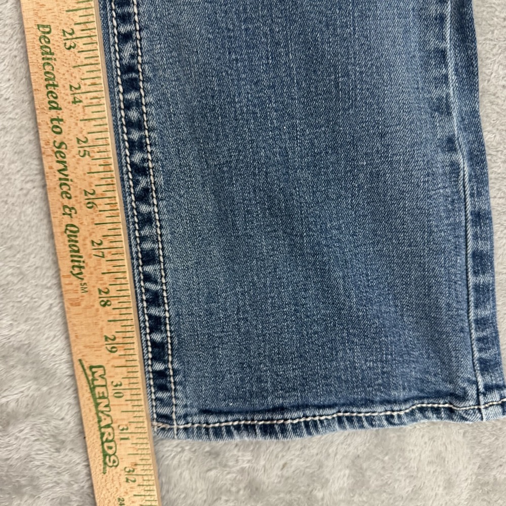 Silver Jeans Womens W28 L31 Blue Aiko Bootcut Whiskered Thick Stitch Western - Picture 16 of 16